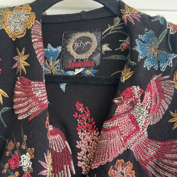 Johnny Was Black Knit with Vibrant Embroidery - Picture 3 of 6